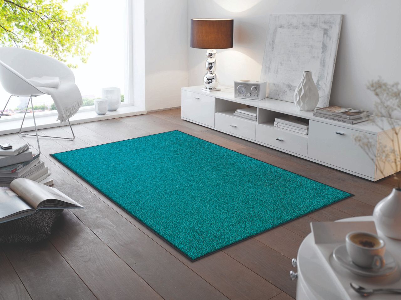Fuma Rutschfeste Fußmatte TC_Peacook Green 180 x 120 cm