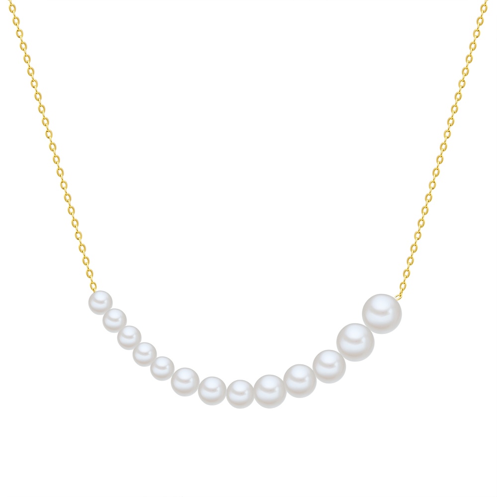 Valero Pearls Collier de perles Argent sterling Perle de culture d'eau douce en Or jaune collier