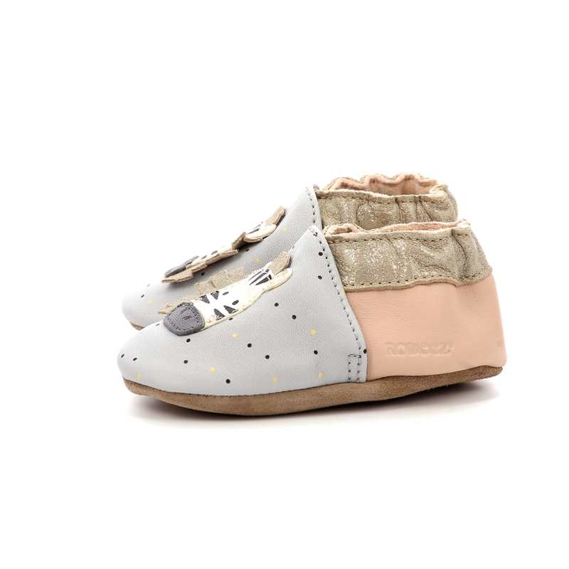 Chaussons cuir tannage vegetal Cute Zebra