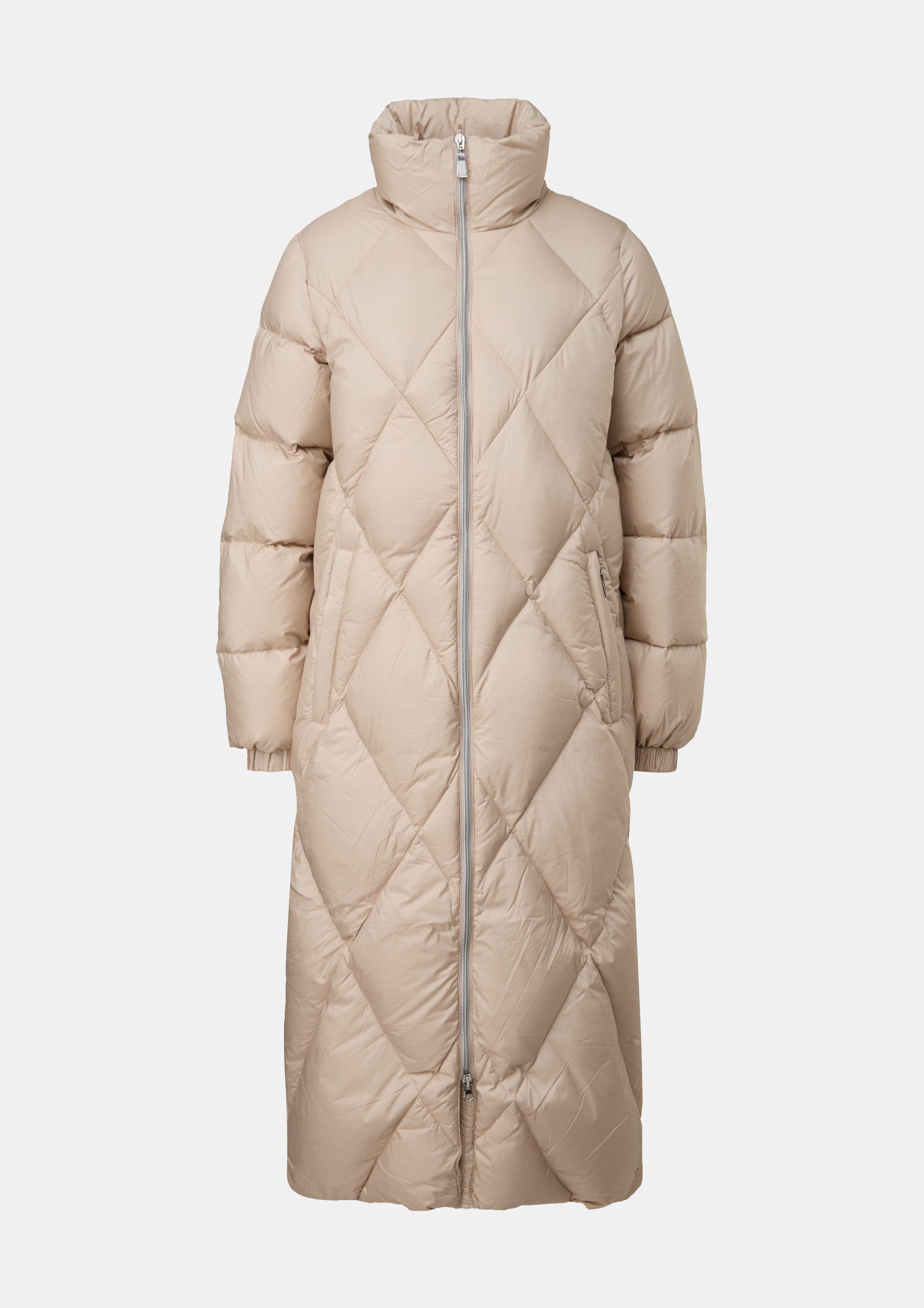 Steppmantel aus Nylon - beige