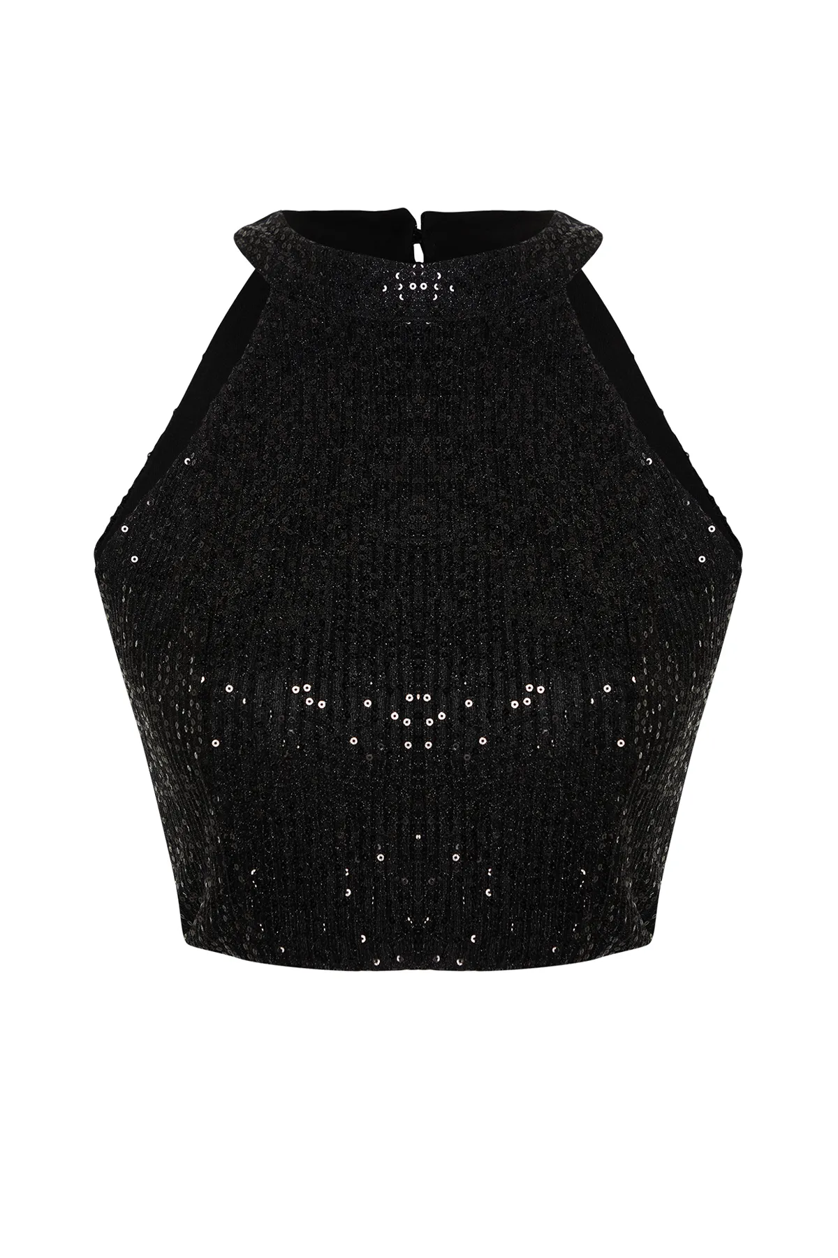 Trendyol Collection  Schwarzes Neckholder-Bustier mit Pailletten TPRSS24BS00041