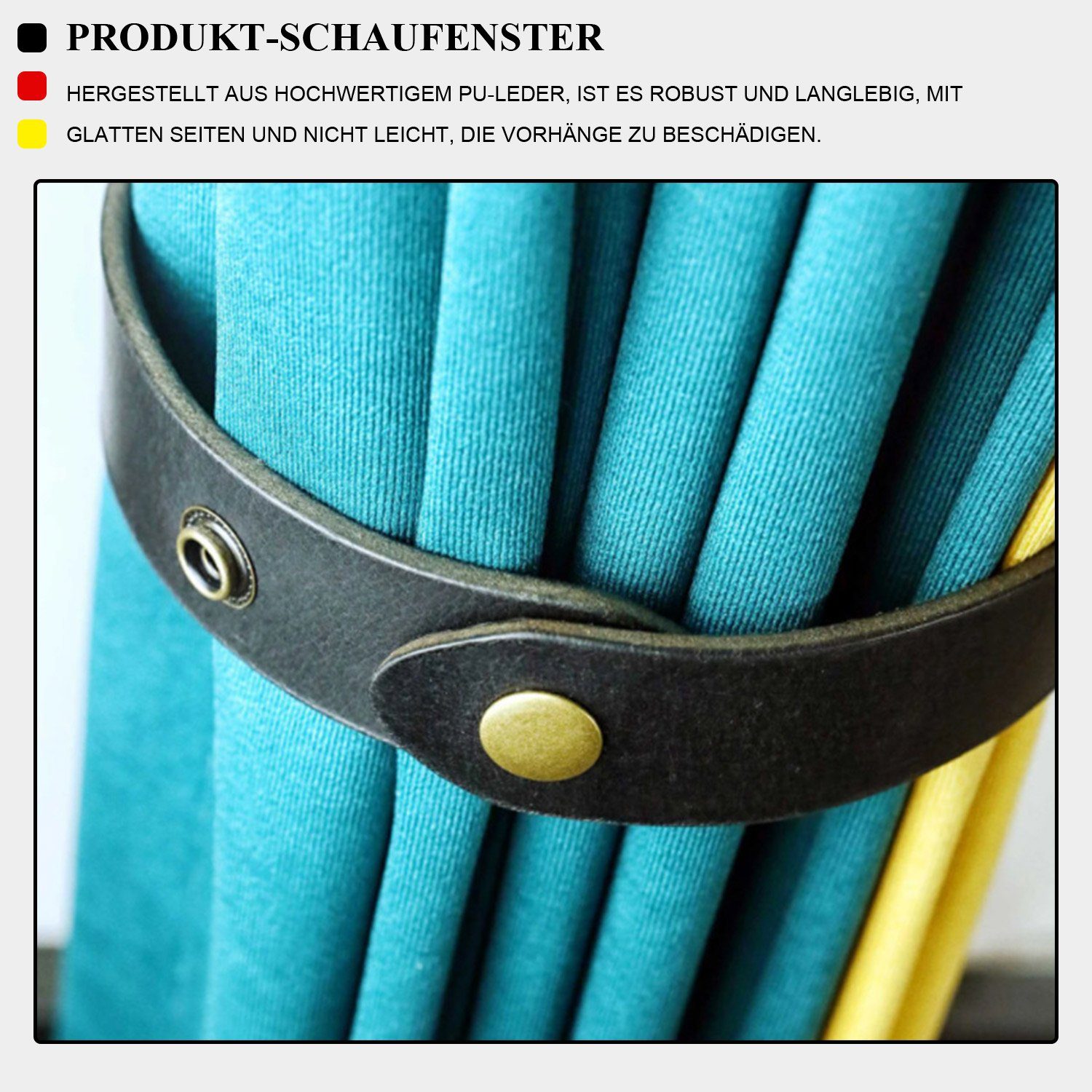 Raffhalter Dekospange PU-Leder Dekoklammer, MAGICSHE, Vorhänge, (4-tlg)