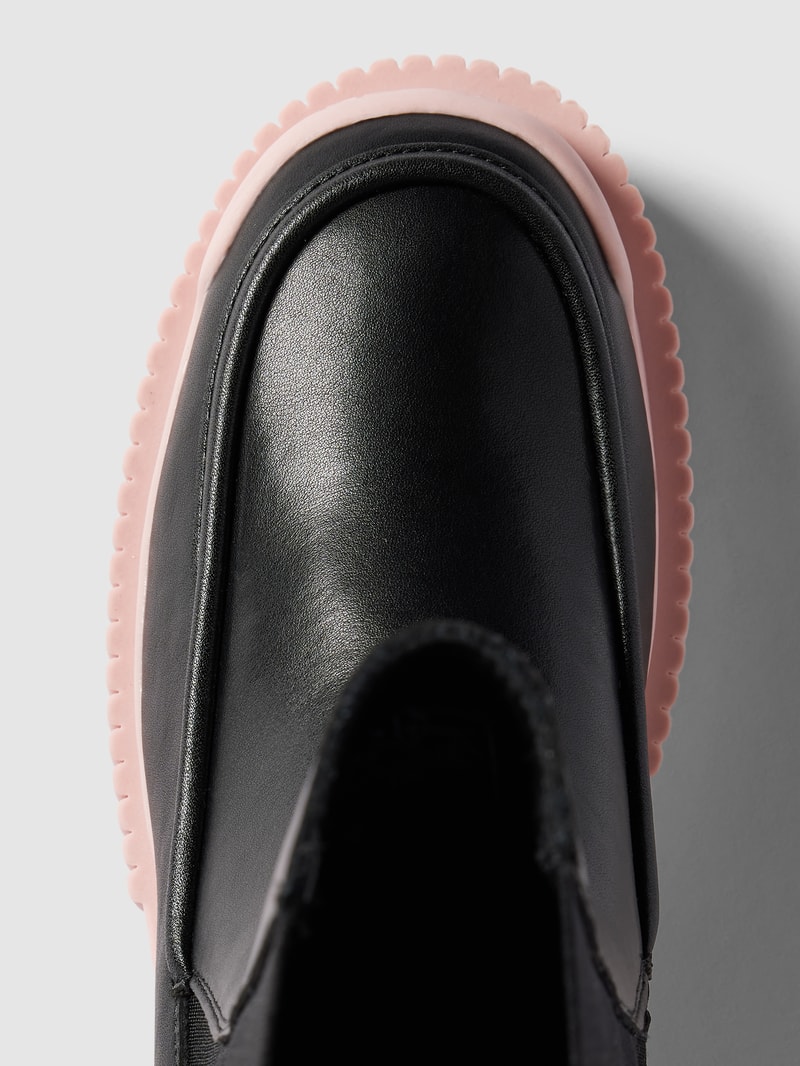 Stiefel aus Leder mit kontrastiver Sohle Modell 'EDDIE' in schwarz