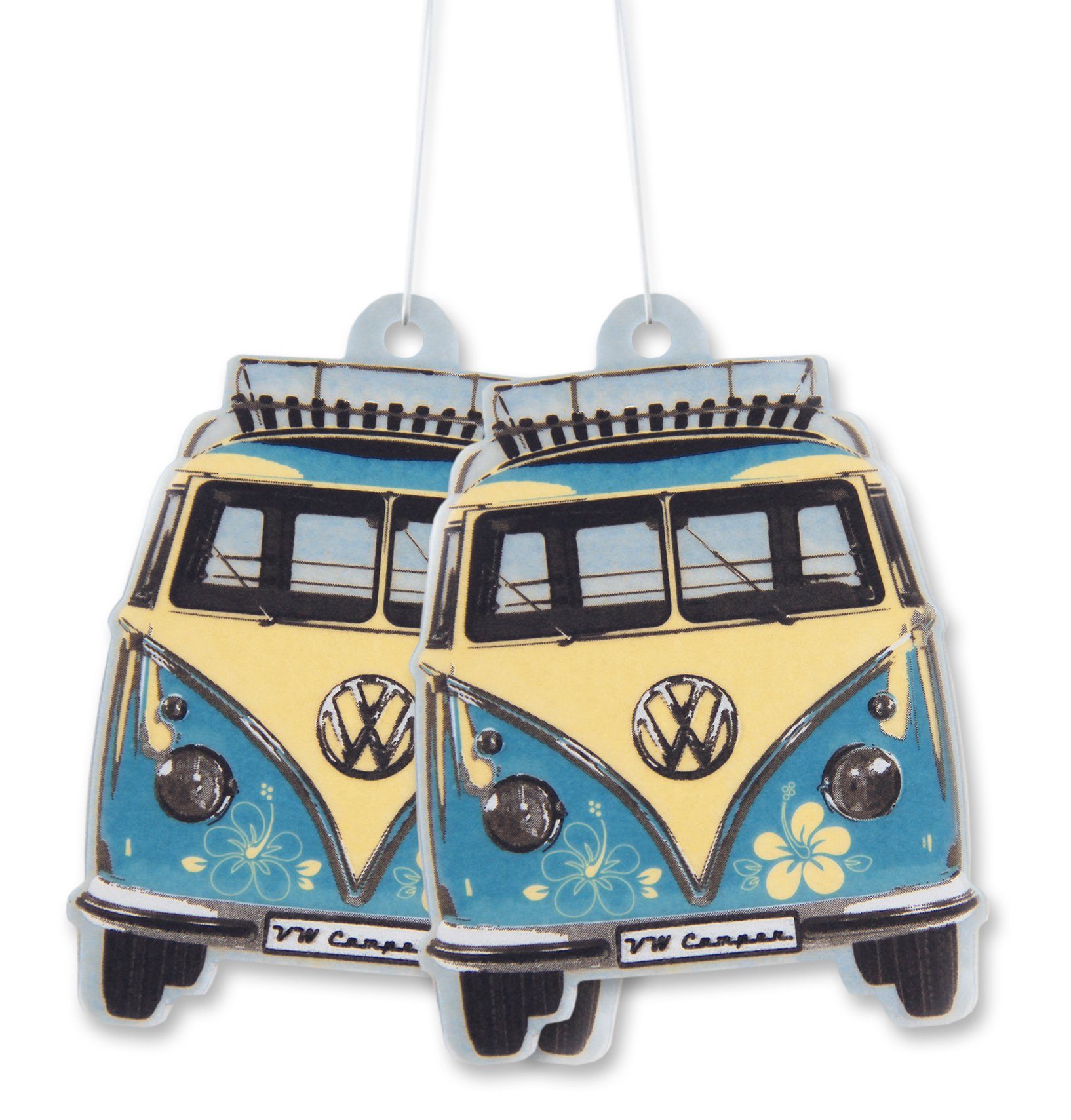 VW Collection by BRISA Raumduft Volkswagen Lufterfrischer fürs Auto (2-St), Duftbaum Pina Colada im VW T1 Bulli Design