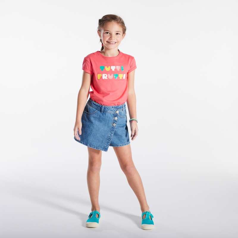 Mini jupe-short en jean bleue fille