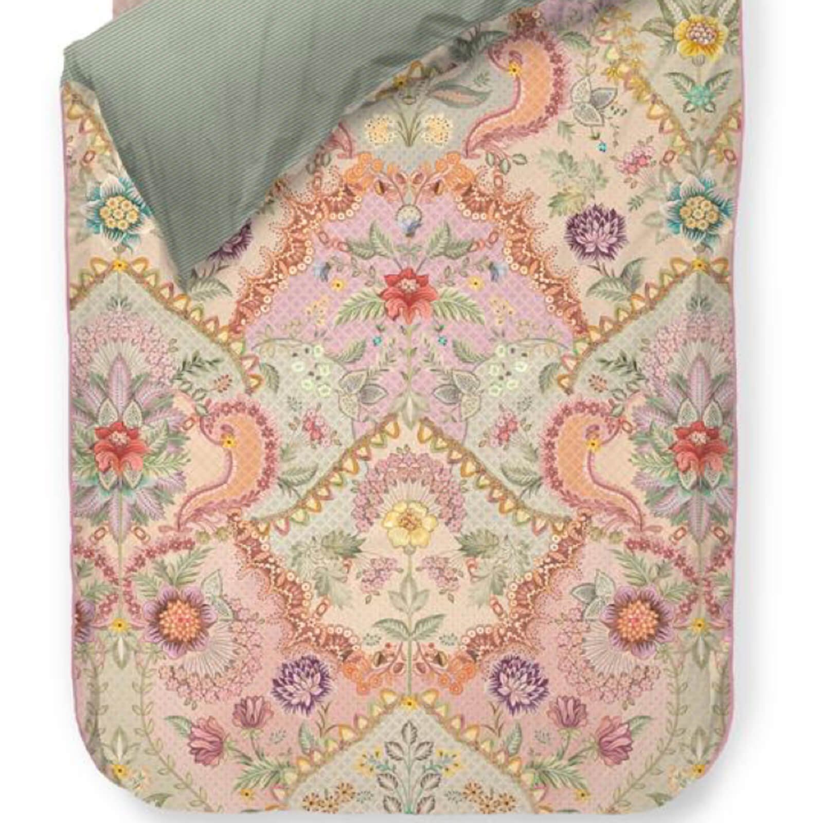 Bettwäsche Saluti Grandi Pastell, PiP Studio, Perkal, 3 teilig, Blüten, florale Elemente, Gestreift