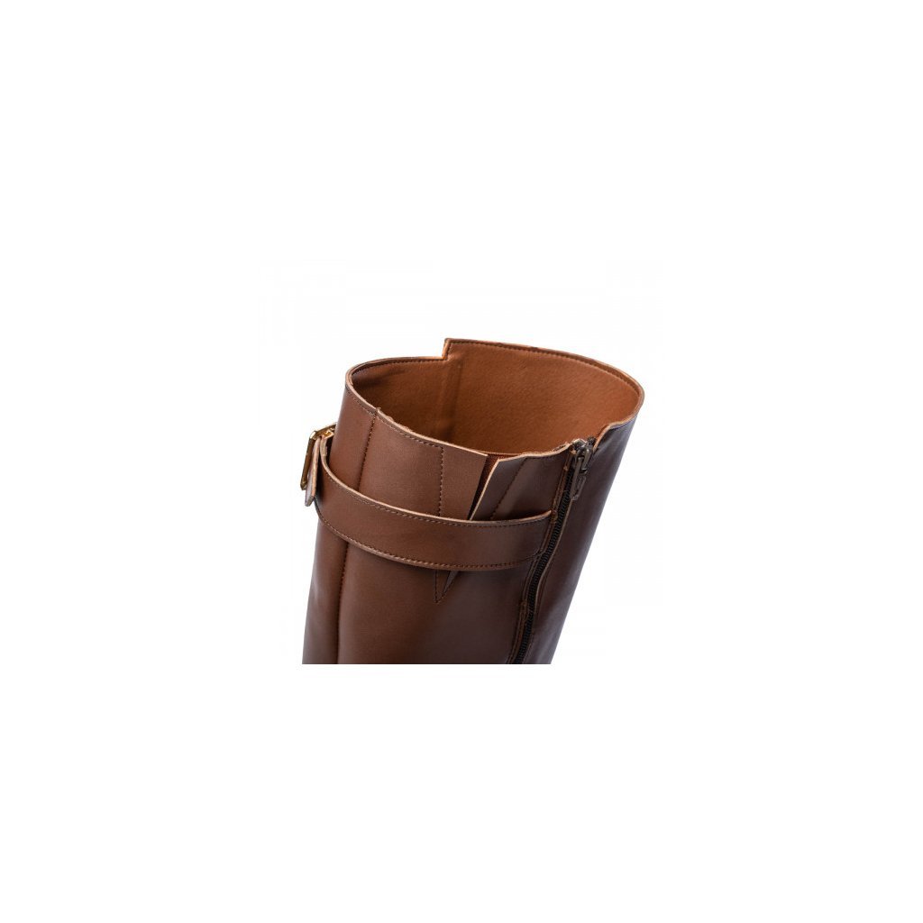 Shapen Glam Brown Leather braune Barfuß-Stiefel