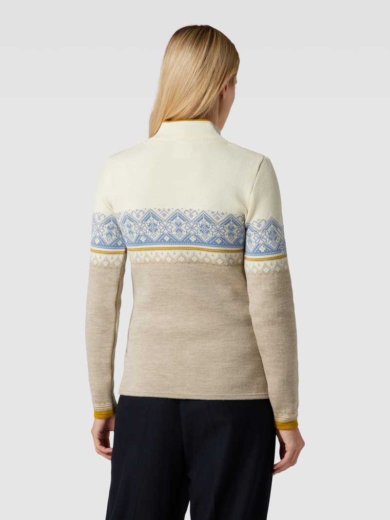 Strickpullover mit Troyer-Kragen Modell 'Moritz' in sand