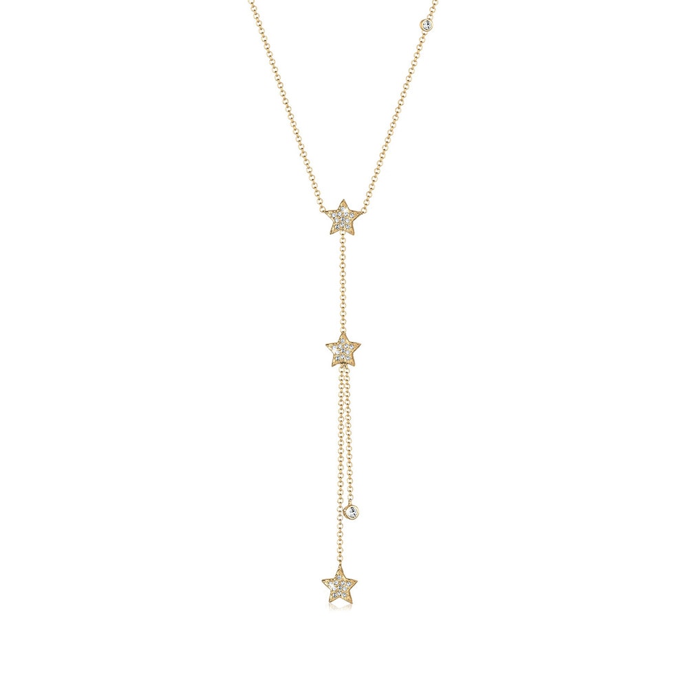 Elli Elli Collier Femme Étoiles Y Forme de Cristal - (925/1000) Argent collier