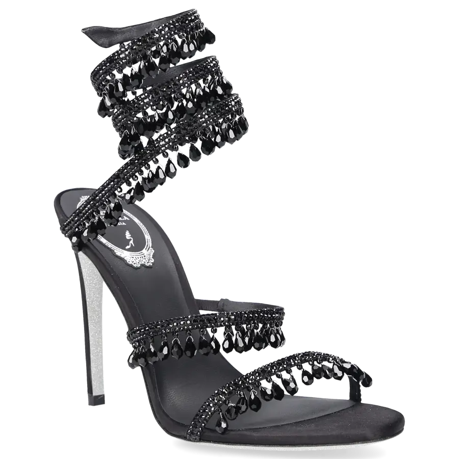 Rene Caovilla - Sandalen CHANDELIER Satin - schwarz