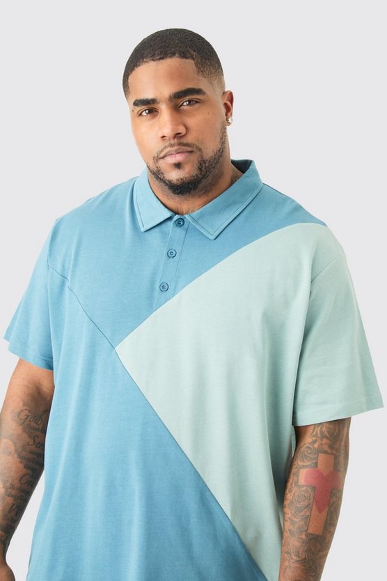 Plus Colorblock Poloshirt