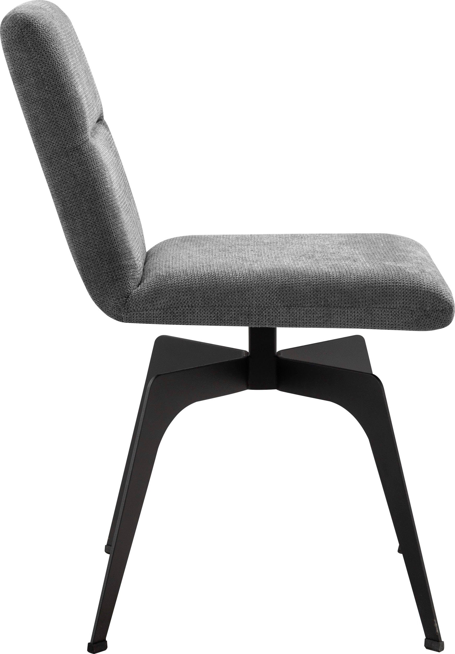 Home affaire Polsterstuhl Erin (Set, 1 St), mit Bezug aus Strukturstoff und Metallgestell