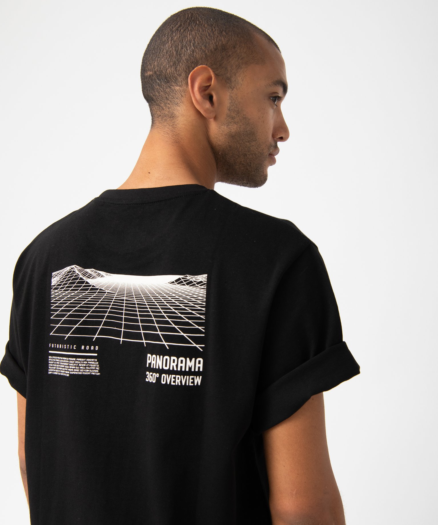 Tee-shirt homme à manches courtes oversize avec inscriptions noir | GEMO