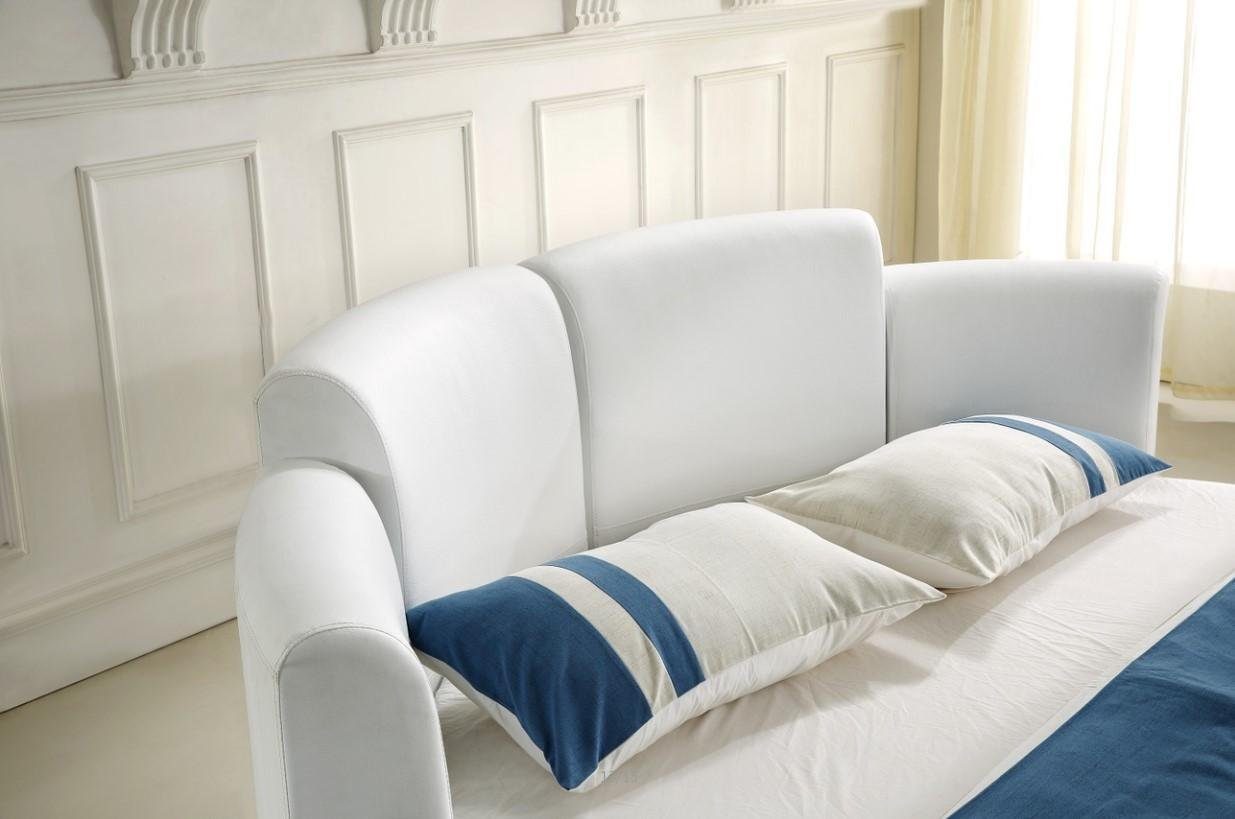 JVmoebel Rundbett Designer Bett Betten Polsterbett Rundbett Ehebett Doppelbett LED (1-tlg., 1x Bett), Made in Europa