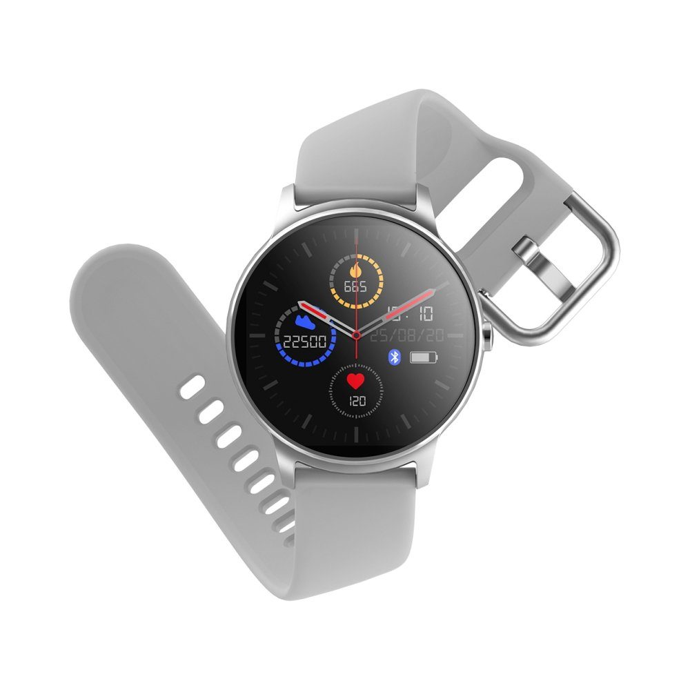 Forever Fitness-Tracker Forever Forevive 2 Wasserdicht IP67 Smart Watch Android iOS Silber
