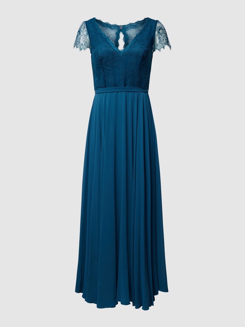PLUS SIZE Abendkleid mit Spitzenbesatz in mint