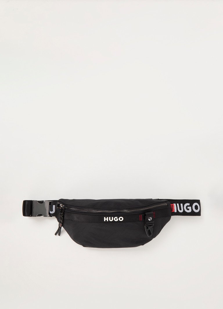 HUGO BOSS tumši brūna jostas soma ar logotipu