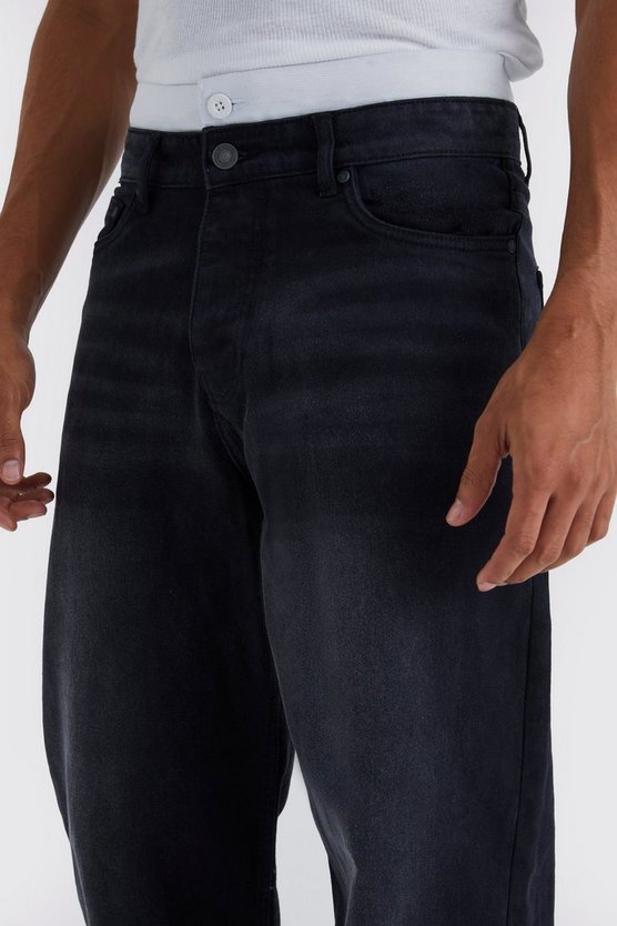 Lockere Jeans mit doppeltem Bund