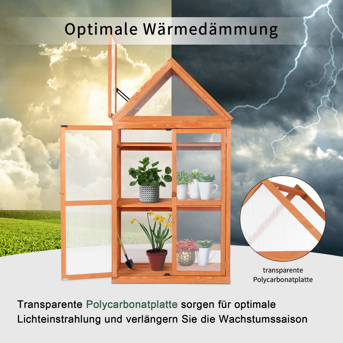 MCombo Anlehngewächshaus MCombo 3 Etage Gewächshaus Treibhaus 0800, Aufzuchtschrank Treibhaus Pflanzenhaus Tomatenhaus, 47 x 80 x 149 cm