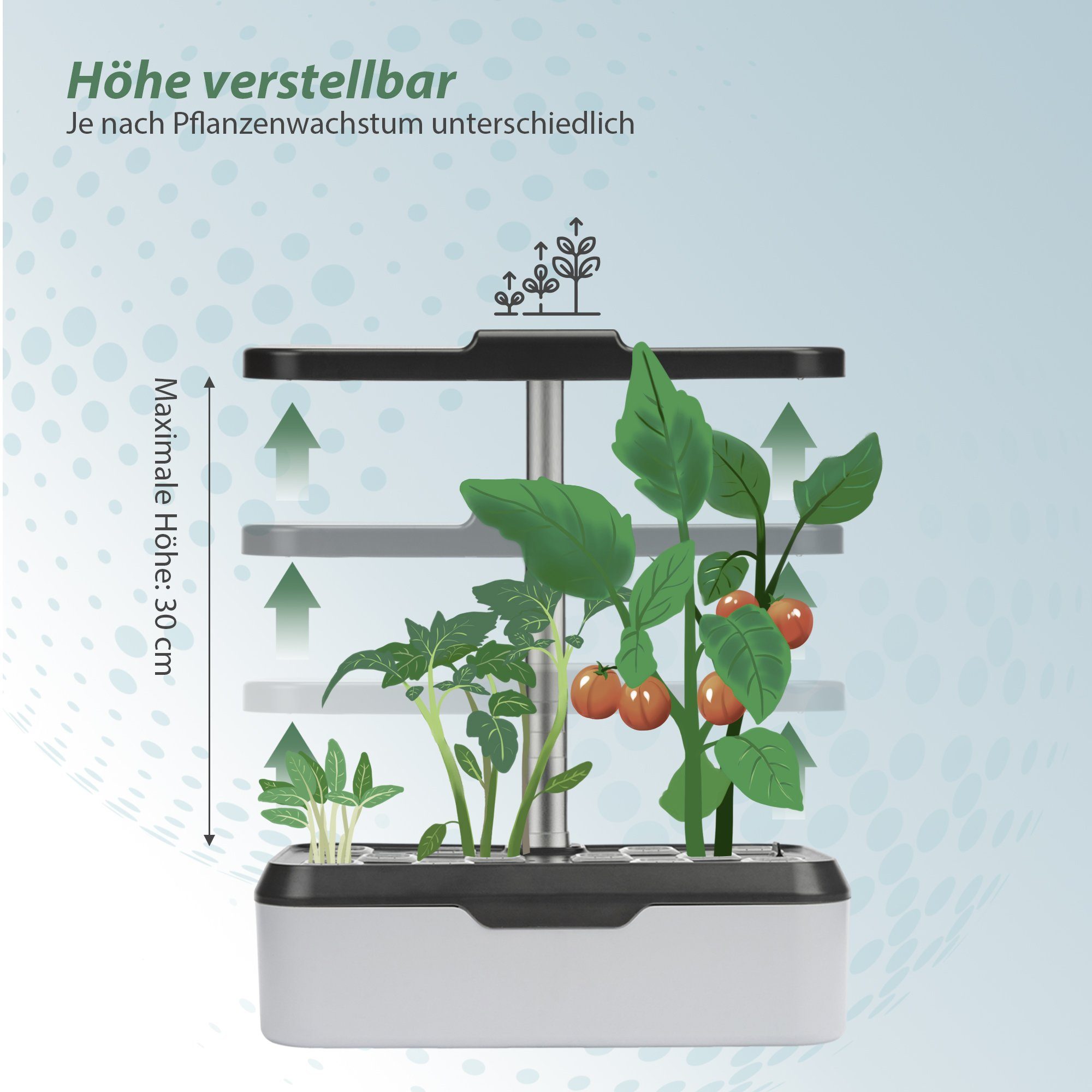 HomeGuru Pflanzkübel Hydroponische Anzuchtsysteme,Smart Indoor Garden,mit LED-Pflanzenlampe (1 St., Packung)