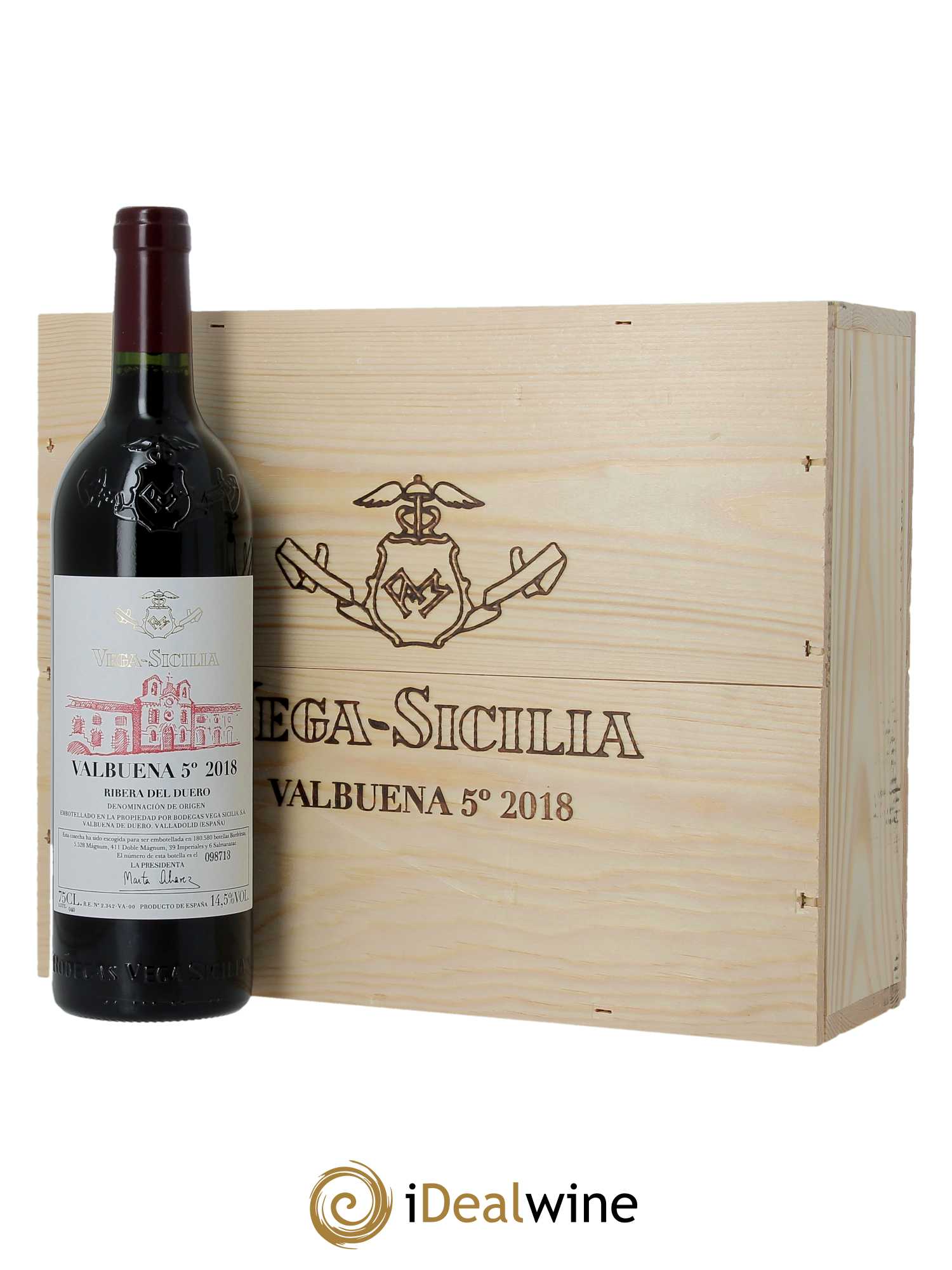 Ribera Del Duero DO Vega Sicilia Valbuena 5 ano Famille Alvarez (CBO à partir de 6 bts) 2018 - Lot de 1 Bouteille