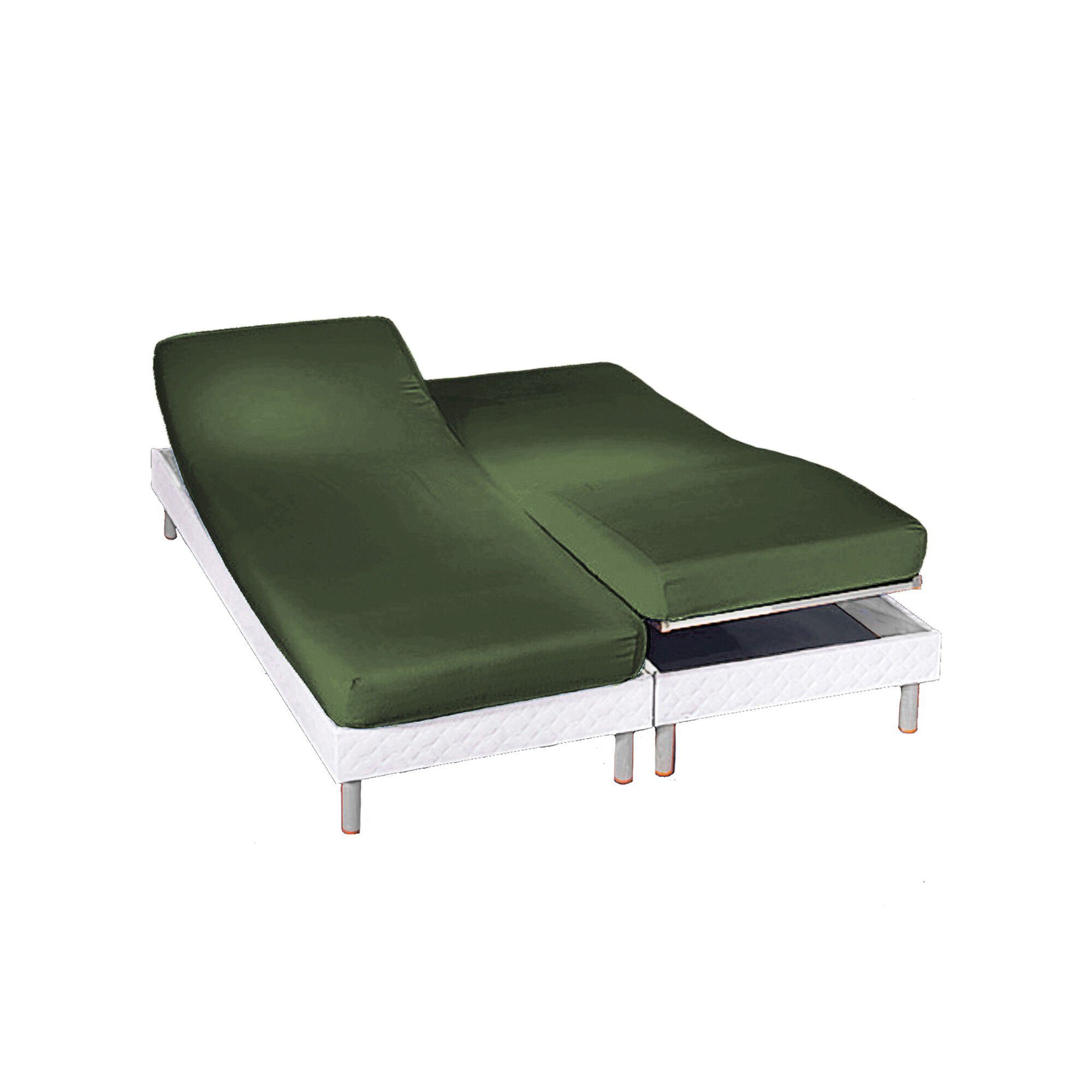 Drap-housse uni sommier articulé coton