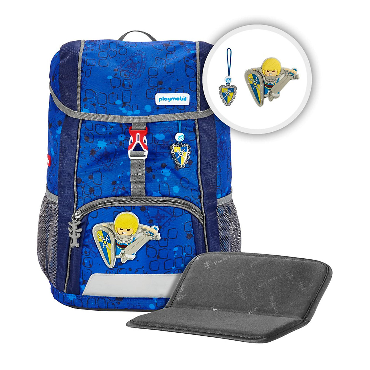 Kinderrucksack KID Playmobil® Novelmore, Arwynn, inkl. Sitzkissen & MAGIC MAGS
