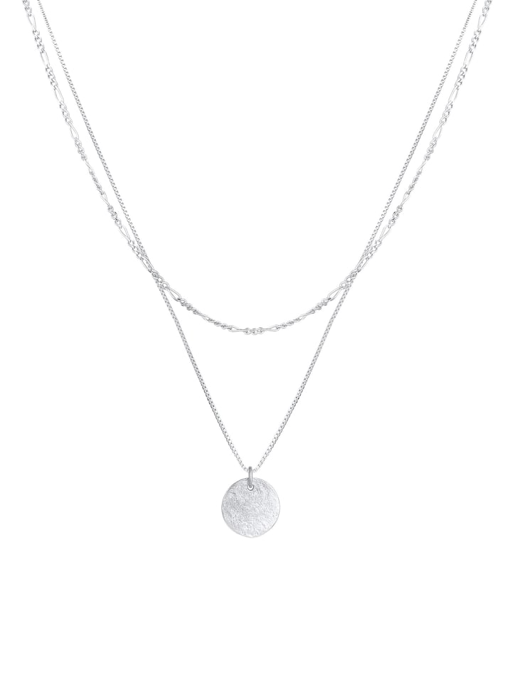 Elli Halskette 925 Sterling Silber Plättchen, Figaro in Silber günstig kaufen