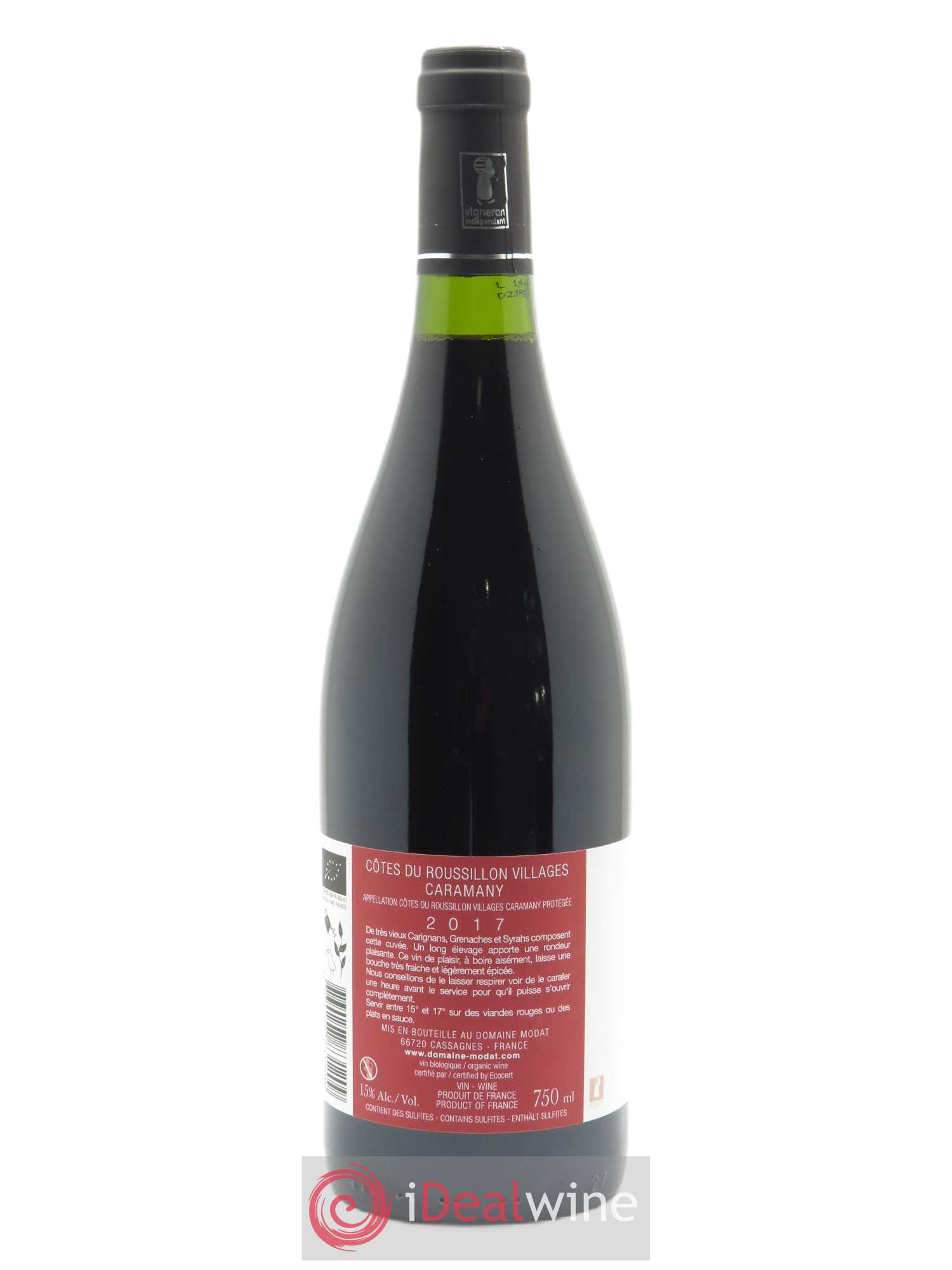 Côtes du Roussillon Villages Caramany Modat (Domaine) Sans plus attendre  2018 - Lot de 1 Bouteille