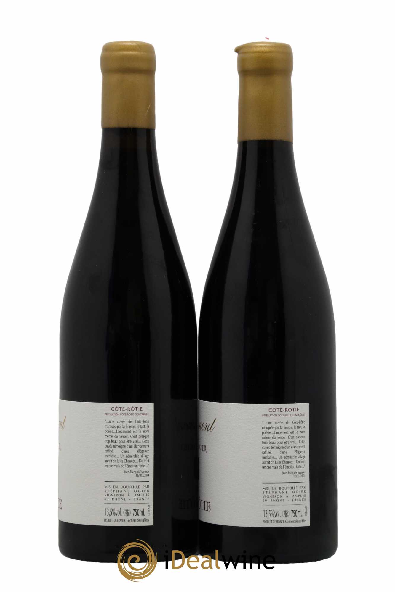 Côte-Rôtie Lancement Stéphane Ogier  2015 - Lot de 2 Bouteilles