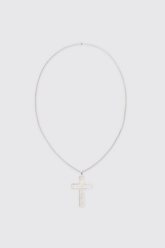 Silberne Kette mit Kreuz-Anhänger