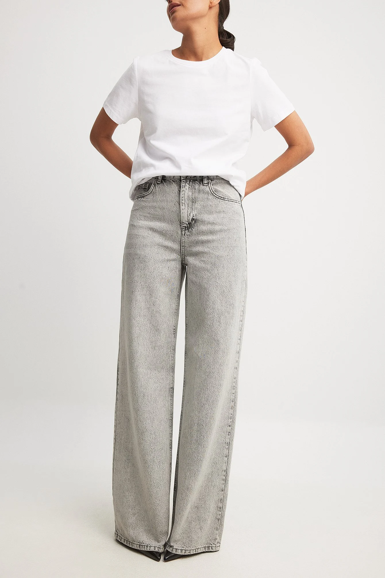 Weite Jeans mit hoher Taille