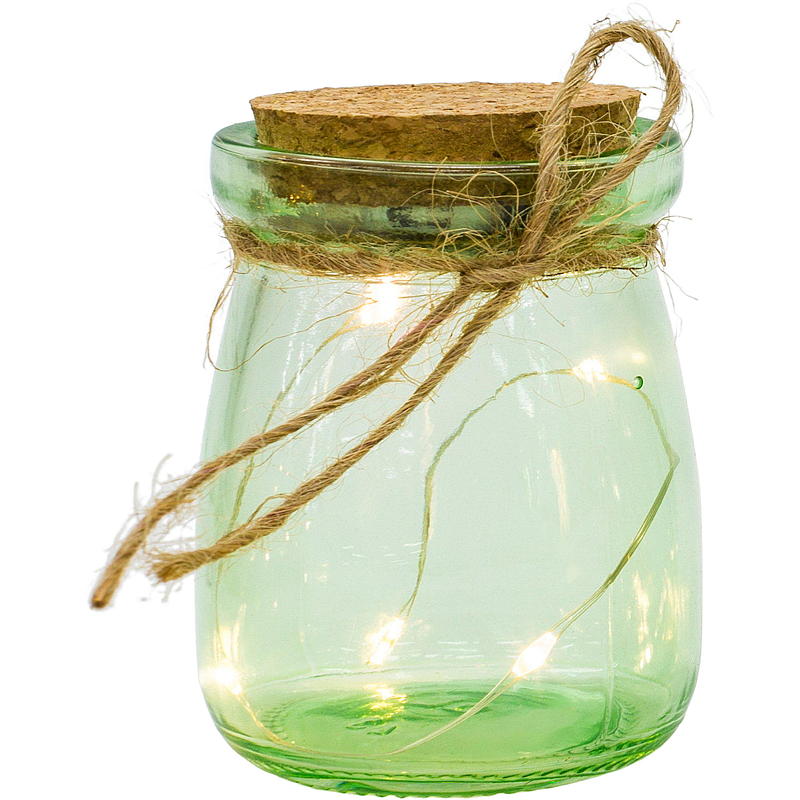 Home Glasskrukke m/5 LED-lys
