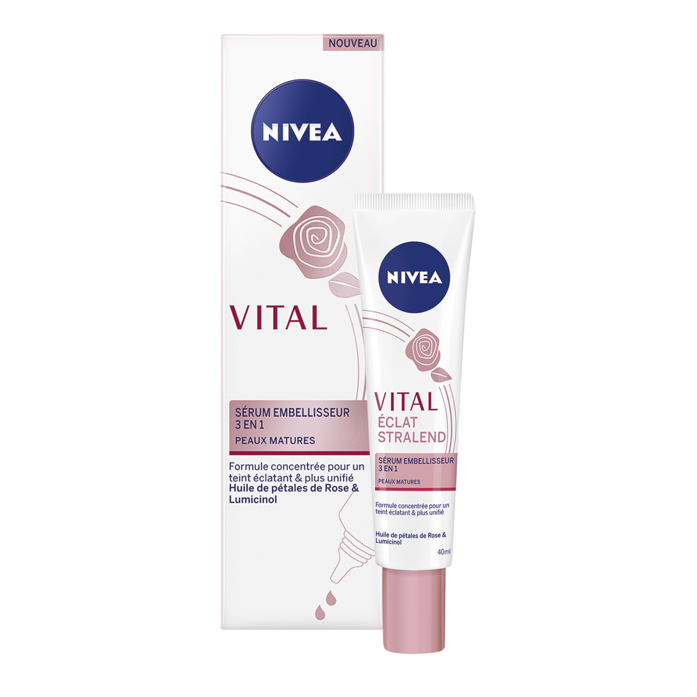 nivea VITAL ECLAT - Sérum Huile pétales Rose & Calcium Sérum visage anti-âge peaux matures