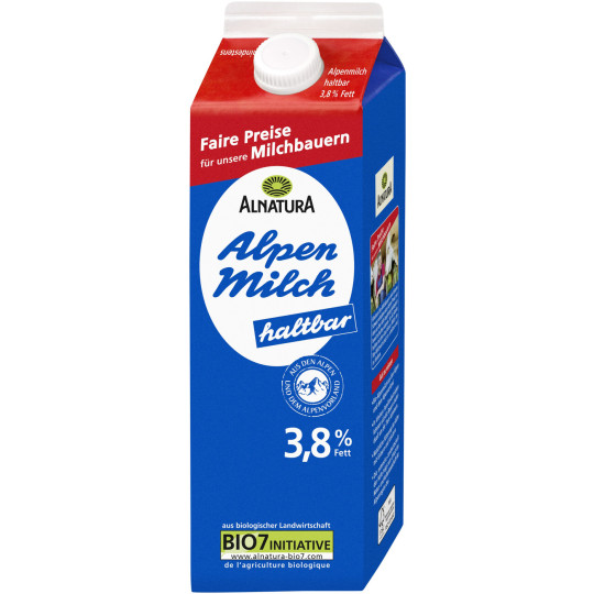 Bio Alnatura Haltbare Alpenmilch 3,8% 1L