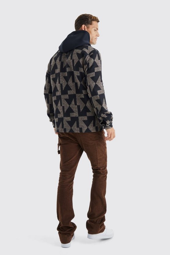 Tall gemustertes Overshirt mit Reißverschluss