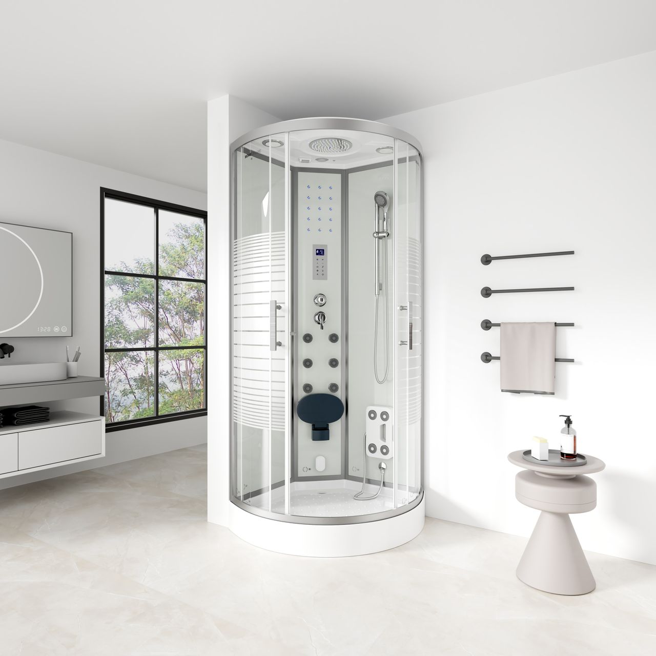 Home Deluxe Dampfdusche WHITE PEARL - 90 x 90 cm