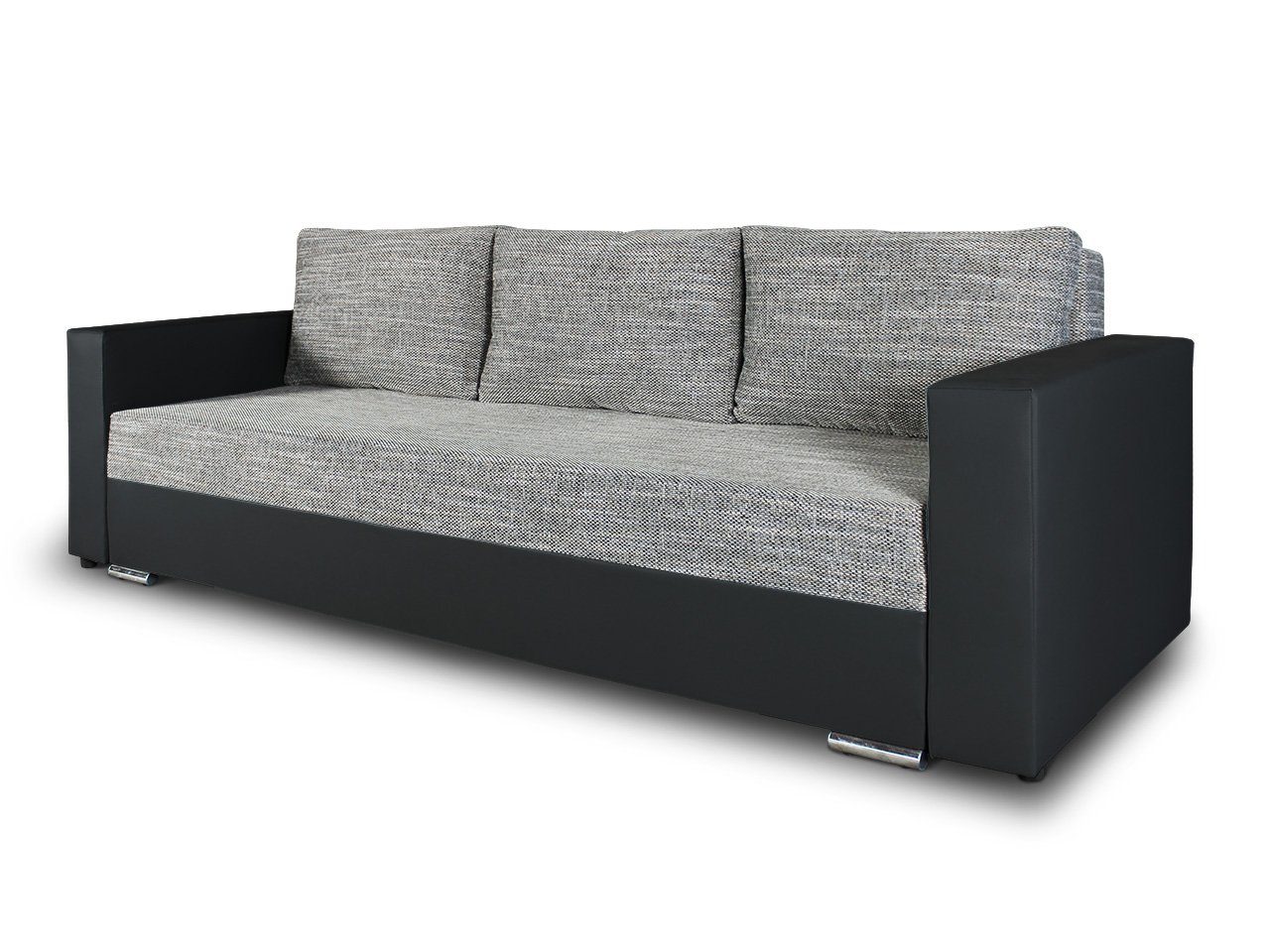 Sofnet Schlafsofa Bird, mit Schlaffunktion und Bettkasten, Bettsofa mit Chromfüße, Schlafcouch, Sofagarnitur