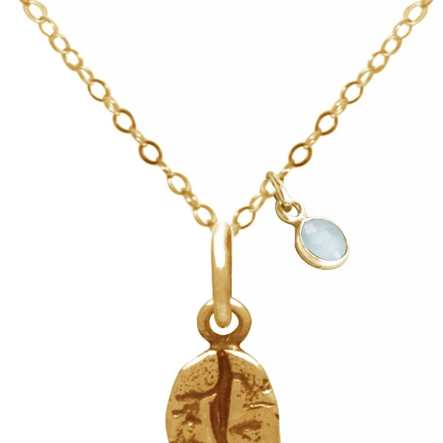 Kette mit Anhänger 'Kaffeebohne Chalcedon'