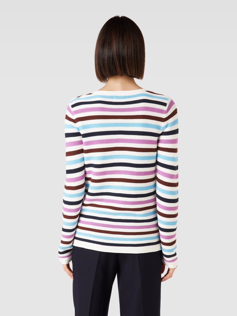 Strickpullover mit Streifenmuster in offwhite
