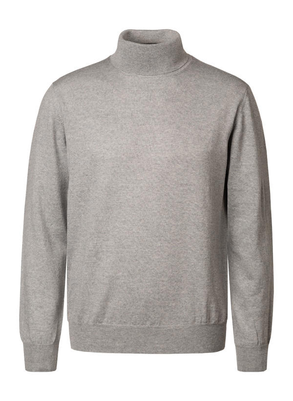 BOGGI MILANO, Rollkragenpullover, Merinowolle, grau meliert