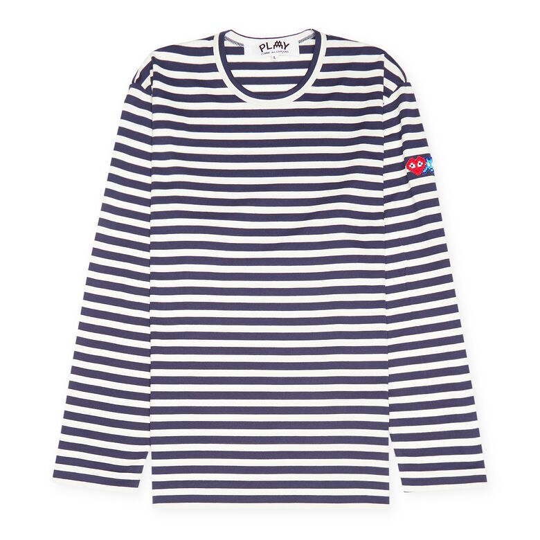 Comme des Garcons Play x The Artist Invader Striped Longsleeve T-Shirt stripe