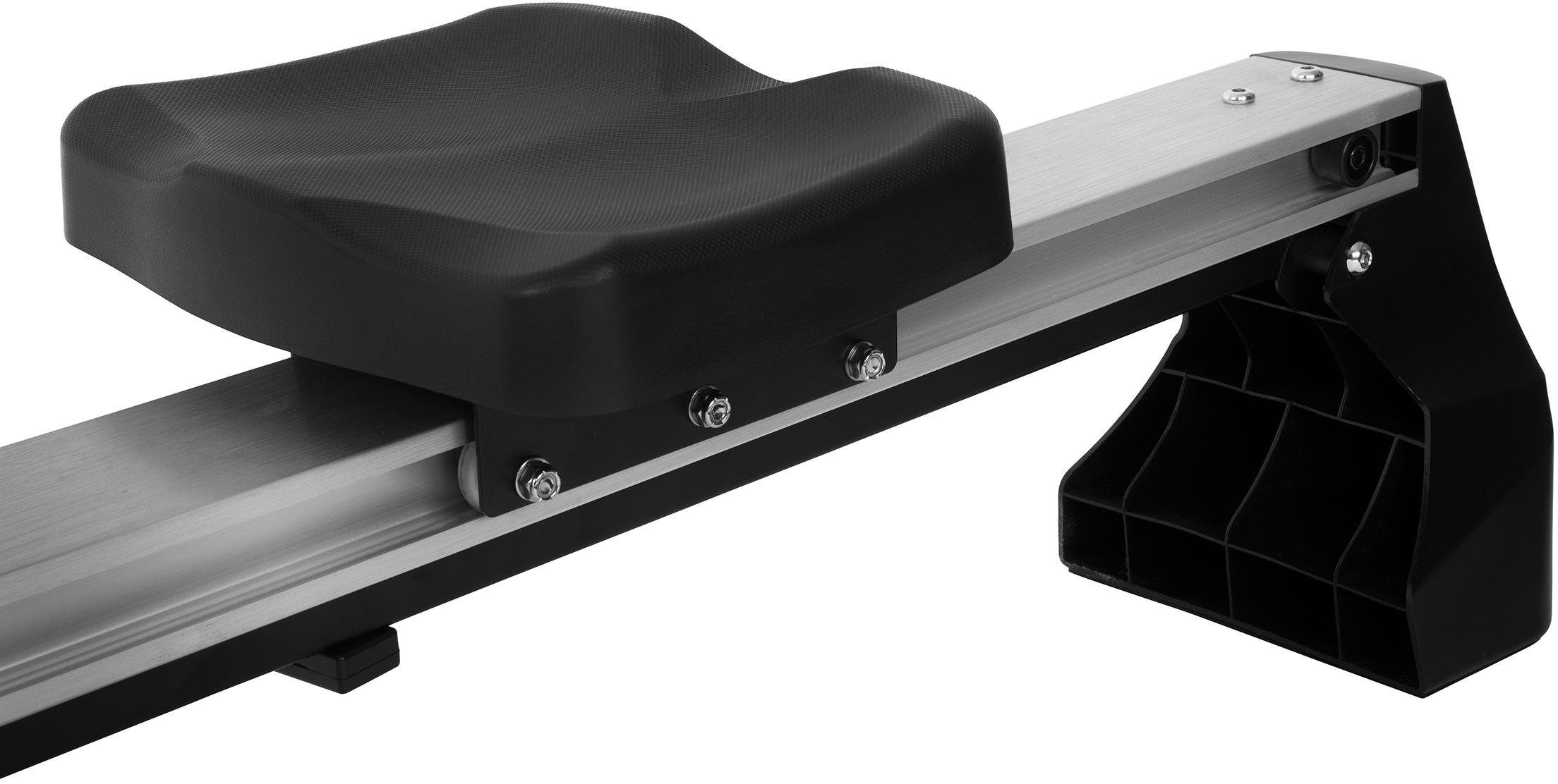 Christopeit Sport® Ruderzugmaschine Como black edition, Ruderschiene platzsparend hochklappbar