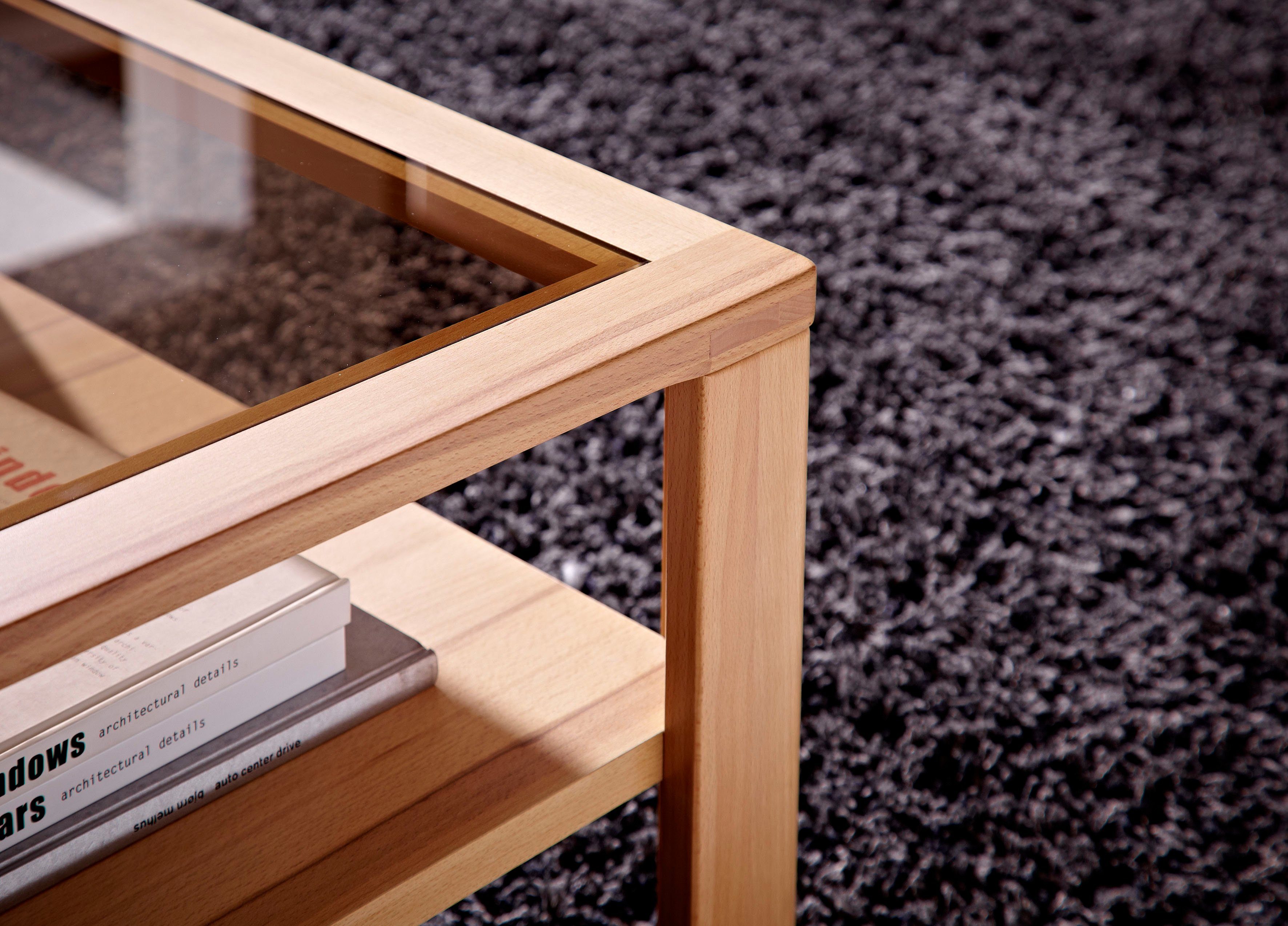 Innostyle Couchtisch Nature Plus (Packung), Couchtisch mit Sicherheits-Glasplatte