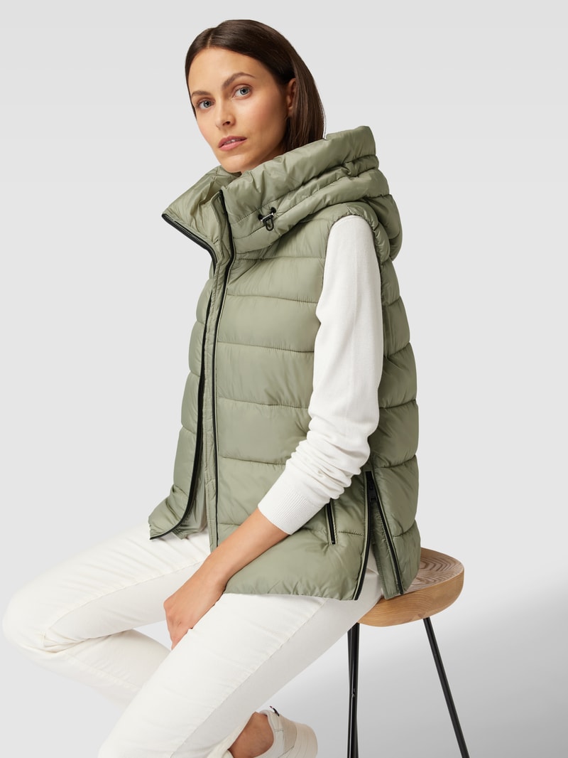 Oversized Steppweste mit Reißverschlusstaschen in mint