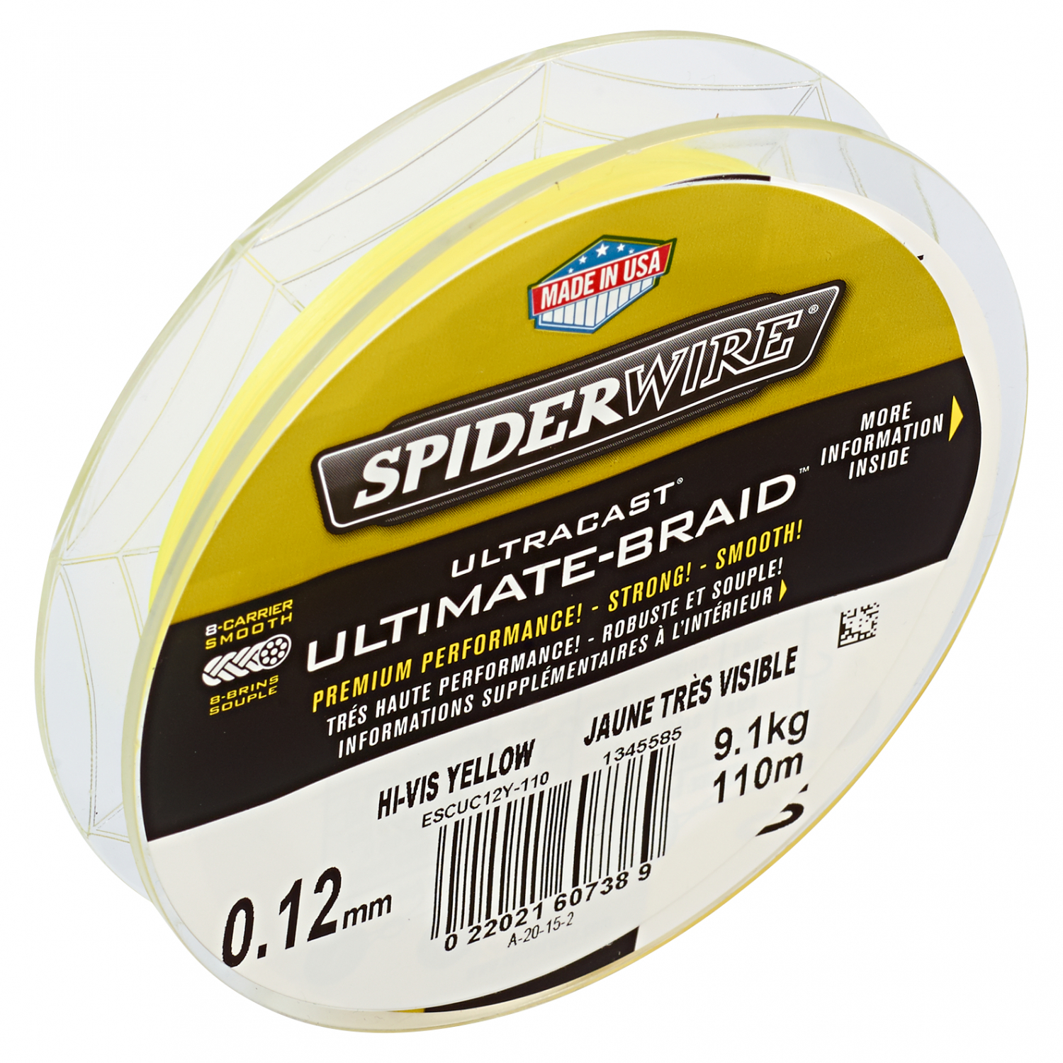 Spiderwire Angelschnur Ultracast 8 Carrier (gelb, 110 m)