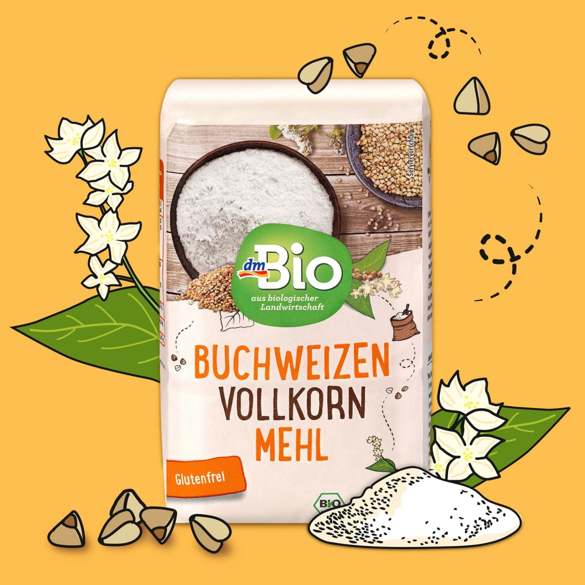 Buchweizenmehl Vollkorn, glutenfrei, 500 g