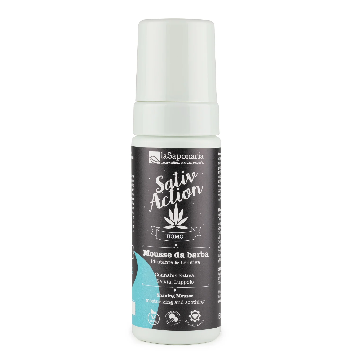 Sativaction Mousse da barba - Schiuma per Rasatura