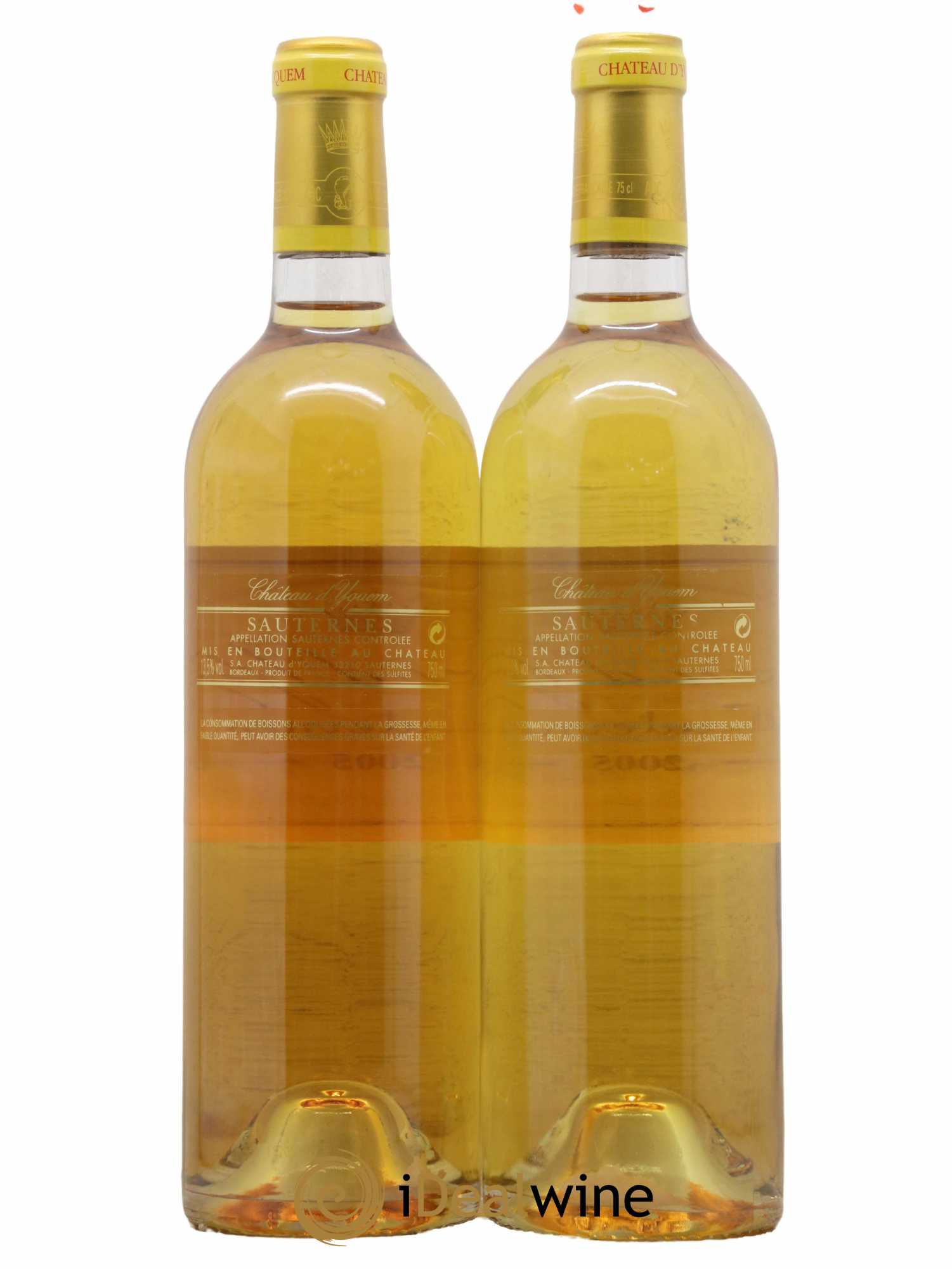 Château d'Yquem 1er Cru Classé Supérieur  2005 - Lot de 2 Bouteilles