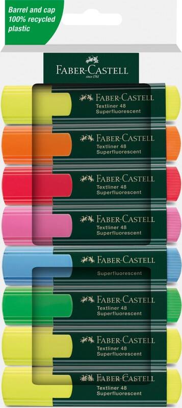 Faber-Castell Textliner 48 Textmarker Farbig sortiert Mittel Keilspitze 5 mm Nachfüllbar 8 Stück